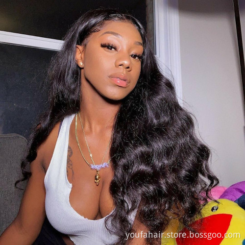 12A Brazilian Human Hair Body Wave HD Lace Closure with 3 Hair Bundles Virgin Hair Extension with Transparent HD Lace Frontal